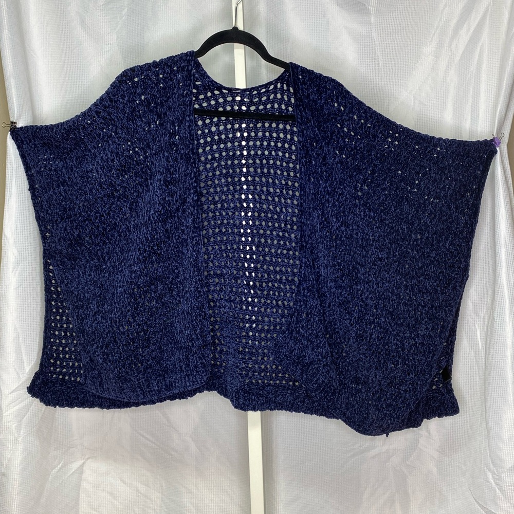 Women's Navy Open-Knit Sweater